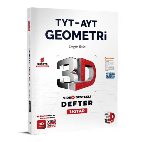 TYT - AYT Geometri Video Destekli Defter 1. Kitap 3D Yayınları TYT - AYT Geometri Video Destekli Defter 1. Kitap 3D Yayınları
