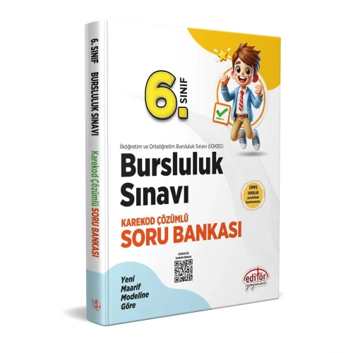 6. Sınıf Bursluluk Sınavı Soru Bankası - Karekod Çözümlü Editör Yayınları