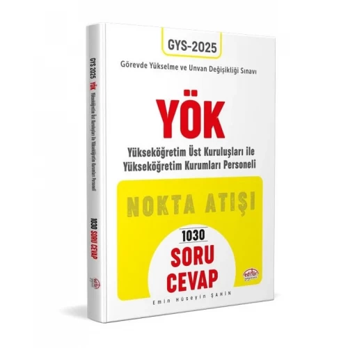 2025 GYS YÖK Nokta Atışı Soru-Cevap Editör Yayınları