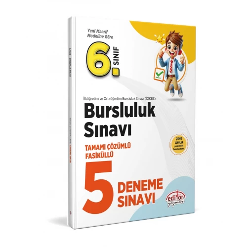 6. Sınıf Bursluluk Tamamı Çözümlü Fasiküllü 5 Deneme Sınavı Editör Yayınları