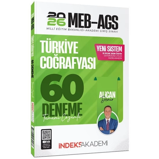 İndeks Akademi 2026 MEB-AGS Türkiye Coğrafyası 60 Deneme Çözümlü