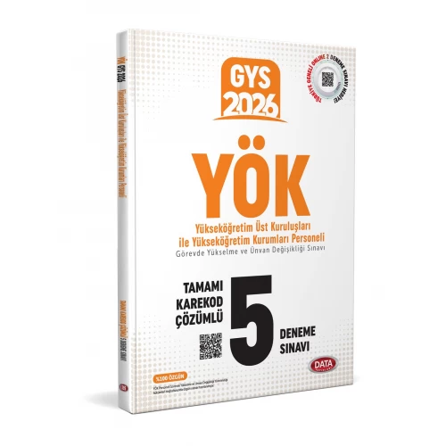 2026 GYS YÖK Üst Kuruluşları ile YÖK Personeli Tamamı Çözümlü 5 Deneme Sınavı Data Yayınları 2026 GYS YÖK Üst Kuruluşları ile YÖK Personeli Tamamı Çözümlü 5 Deneme Sınavı Data Yayınları