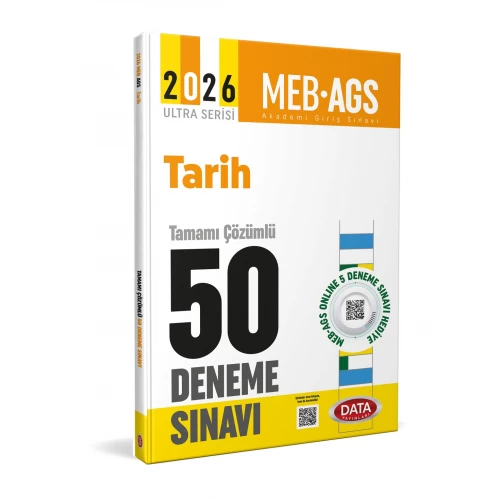 MEB AGS Tarih Tamamı Çözümlü 50 Deneme Sınavı Data Yayınları