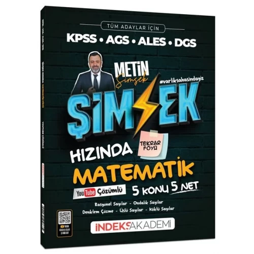 İndeks Akademi KPSS MEB-AGS ALES DGS Şimşek Hızında Matematik Youtube Video Çözümlü Tekrar Föyü