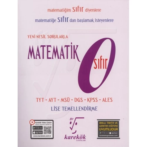 Karekök Yayınları Yeni Nesil Sorularla Matematik SIFIR Karekök Yayınları Yeni Nesil Sorularla Matematik SIFIR