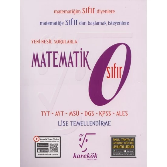 Karekök Yayınları Yeni Nesil Sorularla Matematik SIFIR Karekök Yayınları Yeni Nesil Sorularla Matematik SIFIR