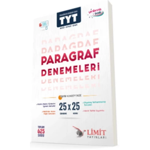 Limit Yayınları TYT MSÜ KPSS DGS Paragraf 25 x 25 Denemeleri