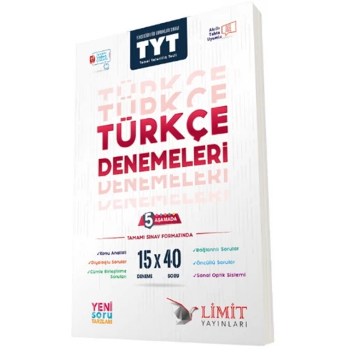 Limit Yayınları TYT Türkçe 15 x 40 Denemeleri