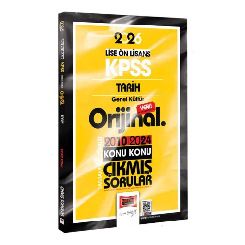 Yargı Yayınları 2026 KPSS Lise-Önlisans Tarih Orijinal 2010-2024 Konu Konu Çıkmış Sorular
