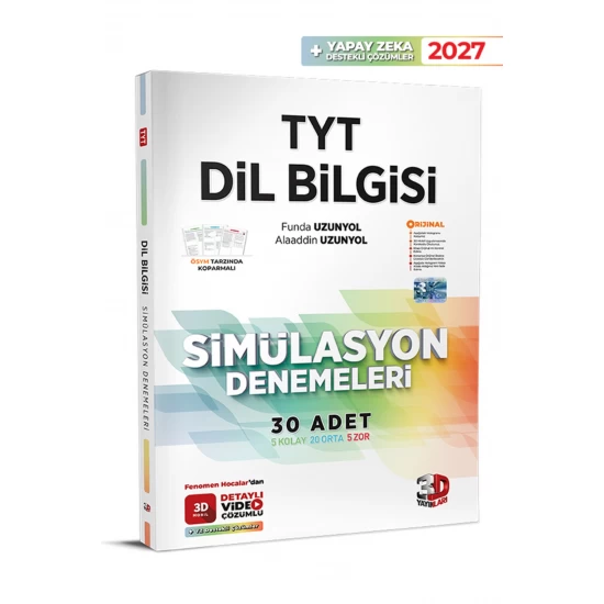 TYT Dil Bilgisi Simülasyon Denemeleri 3D Yayınları TYT Dil Bilgisi Simülasyon Denemeleri 3D Yayınları