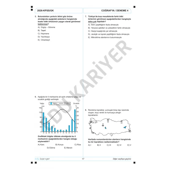 Edu Kariyer Coğrafyanın Kodları 2026 KPSS Coğrafya 20'li Branş Deneme Tamamı Çözümlü