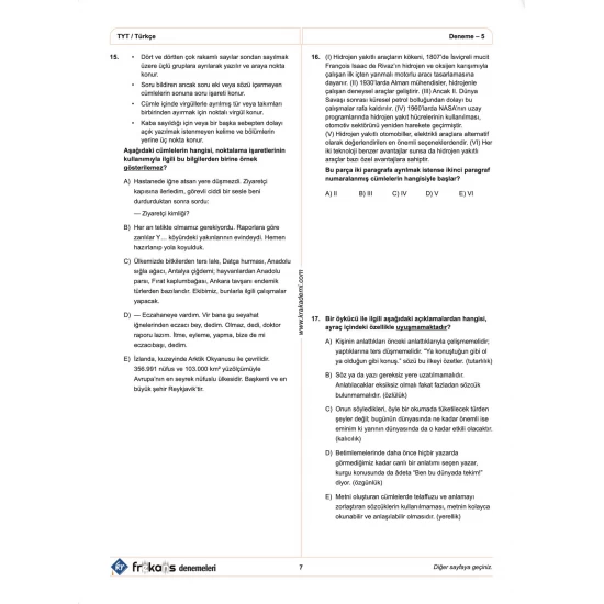 TYT Türkçe 10'lu Frekans Denemeleri KR Akademi Yayınları