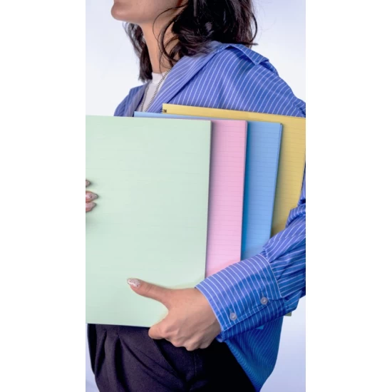 Dream Notes 4 Farklı Renk Çizgili A4 Defter Seti