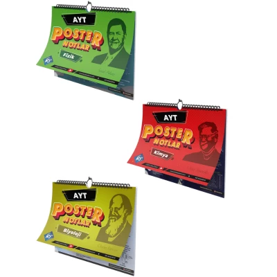 AYT Fizik Kimya Biyoloji Sayısal FKB Poster Notları 3'lü Set KR Akademi Yayınları