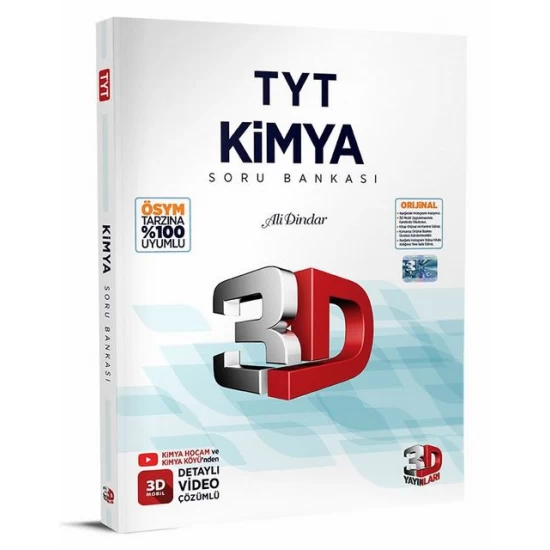 TYT Kimya Soru Bankası Tamamı Video Çözümlü 3D Yayınları