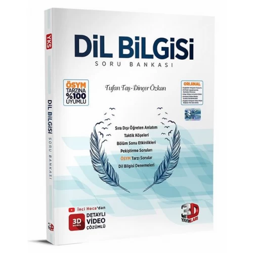 TYT Dilbilgisi Soru Bankası Tamamı Video Çözümlü 3D Yayınları TYT Dilbilgisi Soru Bankası Tamamı Video Çözümlü 3D Yayınları
