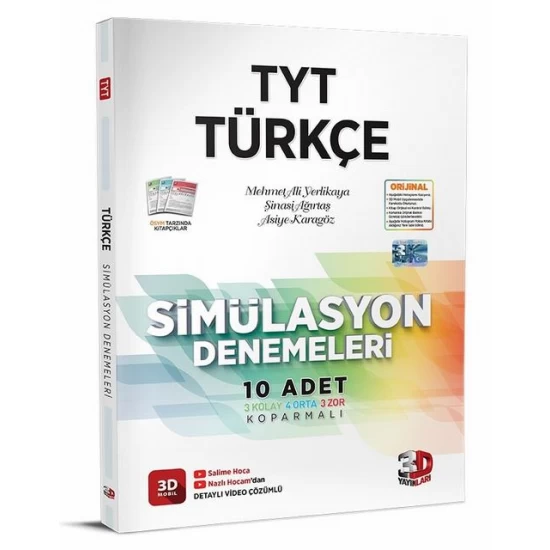 TYT Türkçe Simülasyon Denemeleri 3D Yayınları TYT Türkçe Simülasyon Denemeleri 3D Yayınları