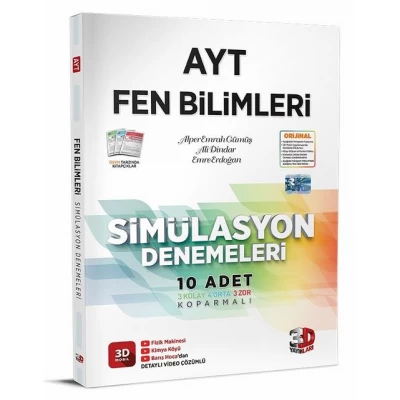 AYT Fen Bilimleri Simülasyon Denemeleri 3D Yayınları