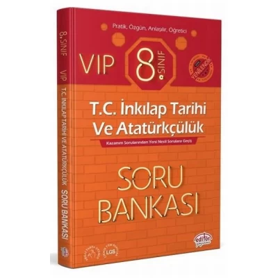8. Sınıf VIP T.C. İnkılap Tarihi ve Atatürkçülük Soru Bankası Editör Yayınları