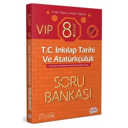 8. Sınıf VIP T.C. İnkılap Tarihi ve Atatürkçülük Soru Bankası Editör Yayınları