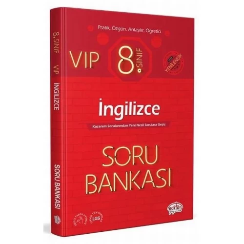 8. Sınıf VIP İngilizce Soru Bankası Editör Yayınları