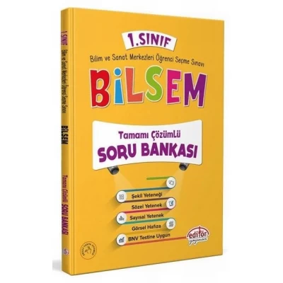 1. Sınıf Bilsem Tamamı Çözümlü Soru Bankası Editör Yayınları