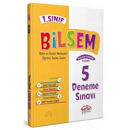 Editör Yayınları 1. Sınıf Bilsem Tamamı Çözümlü 5 Deneme Sınavı Editör Yayınları 1. Sınıf Bilsem Tamamı Çözümlü 5 Deneme Sınavı
