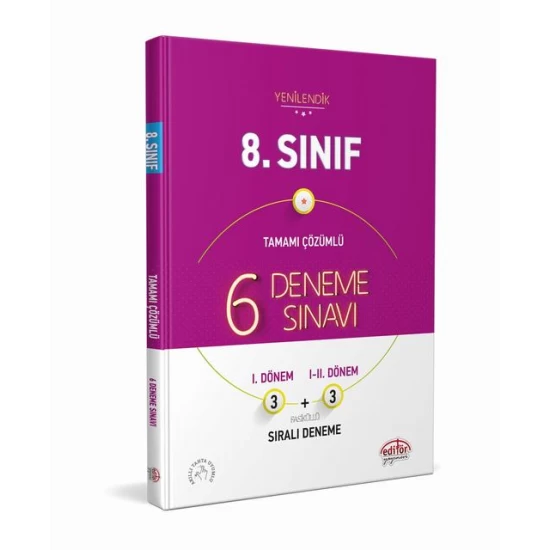 8. Sınıf Tamamı Çözümlü 6 Fasiküllü Deneme Sınavı Editör Yayınları