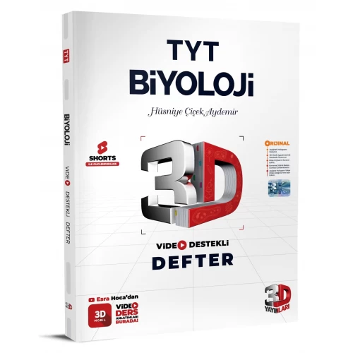 TYT Biyoloji Video Destekli Defter 3D Yayınları TYT Biyoloji Video Destekli Defter 3D Yayınları