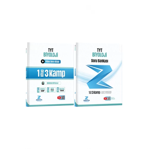 Zeduva Yayınları Biosem TYT Biyoloji 1 Kitap 3 Kamp Video Ders Kitabı ve Soru Bankası Seti Zeduva Yayınları Biosem TYT Biyoloji 1 Kitap 3 Kamp Video Ders Kitabı ve Soru Bankası Seti