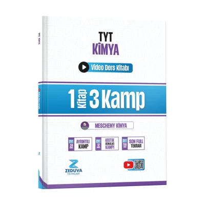 Zeduva Yayınları Meschemy Kimya TYT Kimya 1 Kitap 3 Kamp Video Ders Kitabı