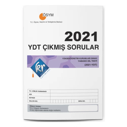 2021 YDT Çıkmış Sorular Tıpkı Basım Kitapçığı KR Akademi Yayınları