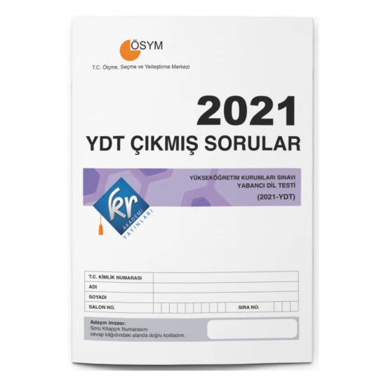 2021 YDT Çıkmış Sorular Tıpkı Basım Kitapçığı KR Akademi Yayınları
