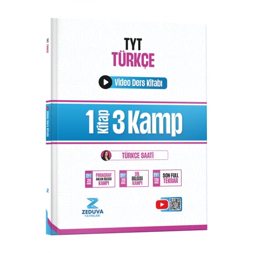Zeduva Yayınları Türkçe Saati TYT Türkçe 1 Kitap 3 Kamp Video Ders Kitabı