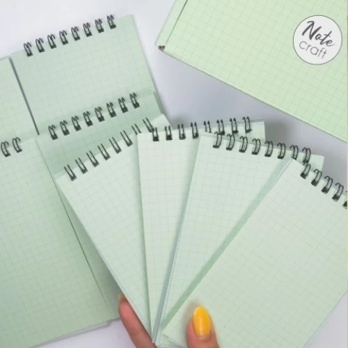 Dream Notes 9x15cm 8'li Kareli Not Defteri Seti - Yeşil