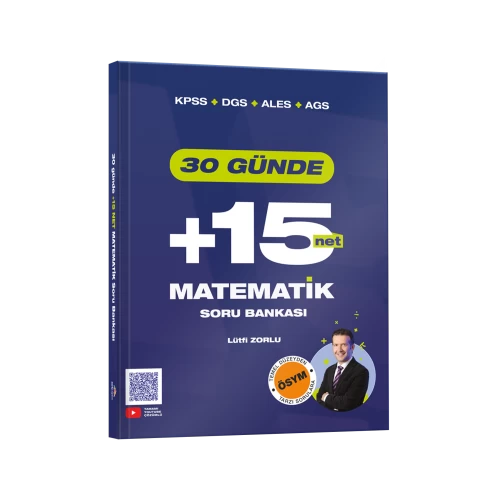 KPSS DGS ALES AGS 30 Günde Matematik +15 Net Soru Bankası KR Akademi Yayınları